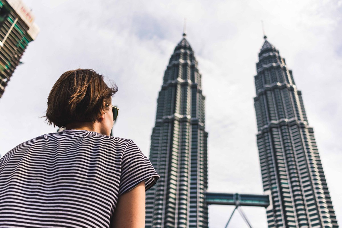 Blick auf die Petronas Towers in Kuala Lumpur