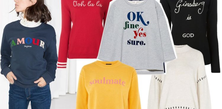 Collage mit Statement Sweatern zum Shoppen